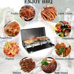 Tragbarer 2-Brenner-Grill – Kompakte Kochlösung für draußen