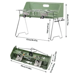 Tragbarer Doppelgasbrenner - Faltbarer Campingkocher