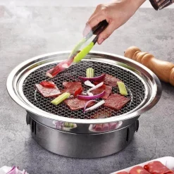 Tragbarer Edelstahl-Holzkohlegrill – Campinggrill im koreanischen Stil