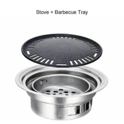 Tragbarer Edelstahl-Holzkohlegrill – Campinggrill im koreanischen Stil