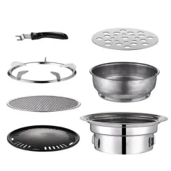 Tragbarer Edelstahl-Holzkohlegrill – Campinggrill im koreanischen Stil