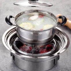 Tragbarer Edelstahl-Holzkohlegrill – Campinggrill im koreanischen Stil