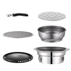 Tragbarer Edelstahl-Holzkohlegrill – Campinggrill im koreanischen Stil