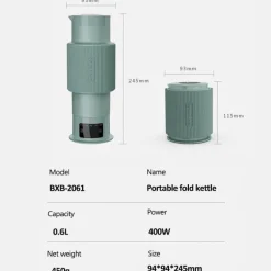 Tragbarer elektrischer Reisewasserkocher - Faltbare Teekanne