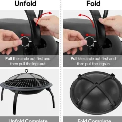 Tragbarer, faltbarer Feuerstellengrill – Grillbrenner für den Außenbereich