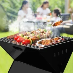 Tragbarer, faltbarer Holzkohlegrill – X-förmiger Outdoor-Grill