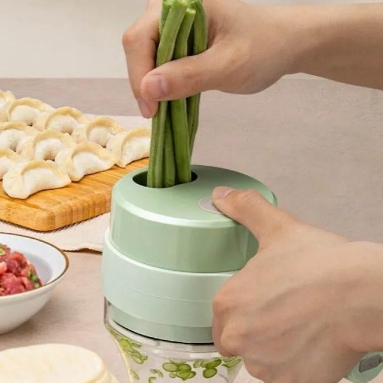 Tragbarer Gemüseschneider-Mixer - 2-in-1-Küchengerät