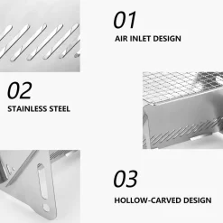 Tragbarer Holzkohlegrill – Faltbares Camping-Grillwerkzeug