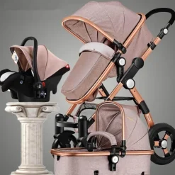 Tragbarer 3-in-1-Kinderwagen – luxuriöser, faltbarer Querwagen