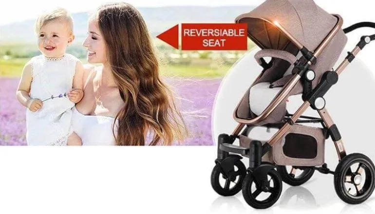 Tragbarer 3-in-1-Kinderwagen – luxuriöser, faltbarer Querwagen