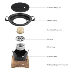 Tragbarer japanischer BBQ-Grill mit Antihaftbeschichtung – Mini-Grillpfanne