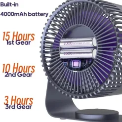 Tragbarer kabelloser Ventilator – Leiser Luftkühler/Zirkulator