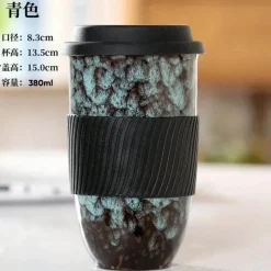 Tragbarer Keramikbecher mit Deckel – Kaffee- und Teetasse für Paare