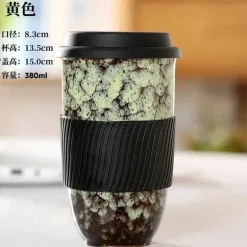 Tragbarer Keramikbecher mit Deckel – Kaffee- und Teetasse für Paare