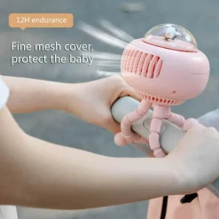 Tragbarer Kinderwagen-Ventilator – flexibles, süßes Design