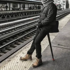 Tragbarer, klappbarer Reisehocker – Teleskop-Campingsitz