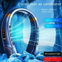 Tragbarer Nackenventilator – Tragbarer Kühlventilator mit Digitalanzeige