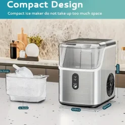 Tragbarer Nugget-Eisbereiter – 26–34 Pfund/Tag, weiches Kaueis