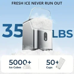 Tragbarer Nugget-Eisbereiter – 26–34 Pfund/Tag, weiches Kaueis