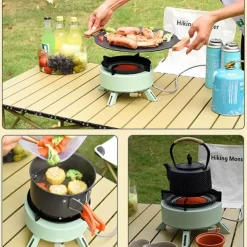 Tragbarer Outdoor-Kocher - Runder Wärmekocher für Camping