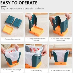 Tragbarer pastellfarbener Müllsackhalter – einfacher Organizer für Zuhause und Büro