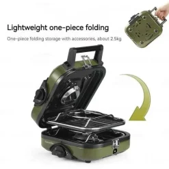 Tragbarer Picknick-Grillofen mit zwei Brennern – kompakte Kochlösung für draußen