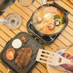 Tragbarer Picknick-Grillofen mit zwei Brennern – kompakte Kochlösung für draußen
