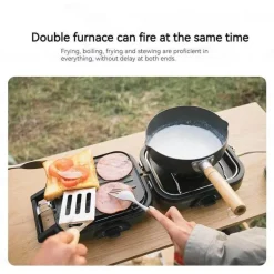 Tragbarer Picknick-Grillofen mit zwei Brennern – kompakte Kochlösung für draußen