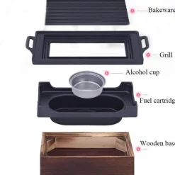 Tragbarer rauchfreier BBQ-Grill – Antihaft-Grill im japanischen Stil