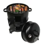 Tragbarer runder BBQ-Smoker-Grill – stapelbares Design mit Deckel