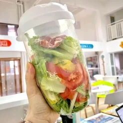 Tragbarer Salatbecher – Mini-Salatbehälter mit Gabel