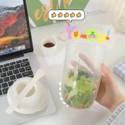 Tragbarer Salatbecher – Mini-Salatbehälter mit Gabel