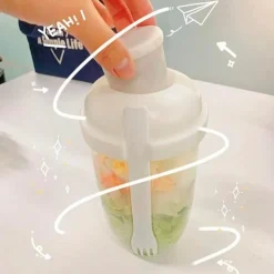 Tragbarer Salatbecher – Mini-Salatbehälter mit Gabel