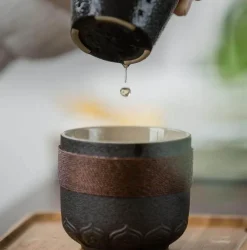 Tragbarer Teebecher aus Keramik – Chinesischer Kung-Fu-Reisebecher