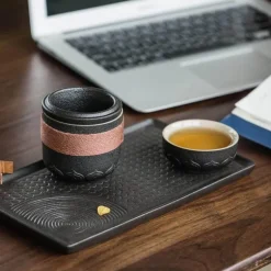 Tragbarer Teebecher aus Keramik – Chinesischer Kung-Fu-Reisebecher