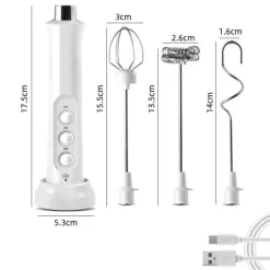 Tragbarer wiederaufladbarer Milchaufschäumer – 3-in-1-Schaummacher