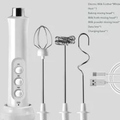 Tragbarer wiederaufladbarer Milchaufschäumer – 3-in-1-Schaummacher
