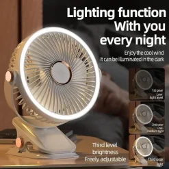 Tragbarer, wiederaufladbarer Kühlventilator zum Anklipsen – Mehrwinkel-Außenventilator