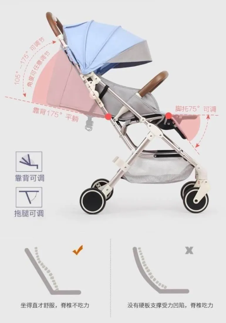 Tragbarer, zusammenklappbarer Kinderwagen – modernes, futuristisches Design
