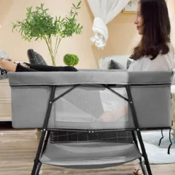 Tragbares, faltbares Babybett mit Moskitonetz – Reisebett für Kleinkinder