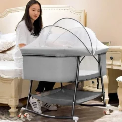 Tragbares, faltbares Babybett mit Moskitonetz – Reisebett für Kleinkinder