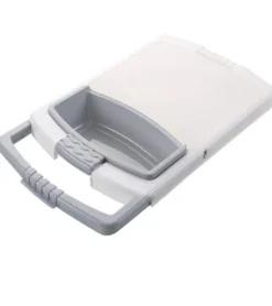 Tragbares Gemüseschneidebrett mit Abtropffläche