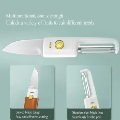 Tragbares Mini-Schälmesser 3-in-1 – vielseitiges Küchenwerkzeug
