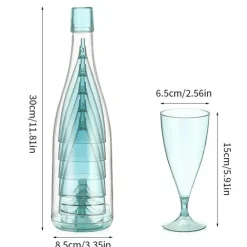 Tragbares Reise-Weinglas-Set – zusammenklappbare Flasche und Gläser