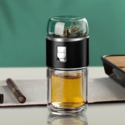 Tragbares, umweltfreundliches Tee-Ei aus Doppelglas