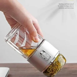 Tragbares, umweltfreundliches Tee-Ei aus Doppelglas