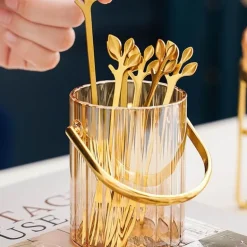 Tragbares Vorratsglas für Dessertgabeln und -löffel – Küchenorganizer aus Glas