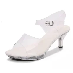 Transparente LED High Heels – Glänzendes kristallklares Design