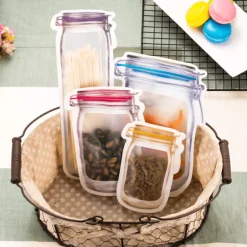 Transparente, wiederverwendbare Aufbewahrungsbeutel – Umweltfreundliche Glas-Organizer