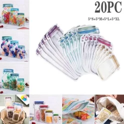 Transparente, wiederverwendbare Aufbewahrungsbeutel – Umweltfreundliche Glas-Organizer